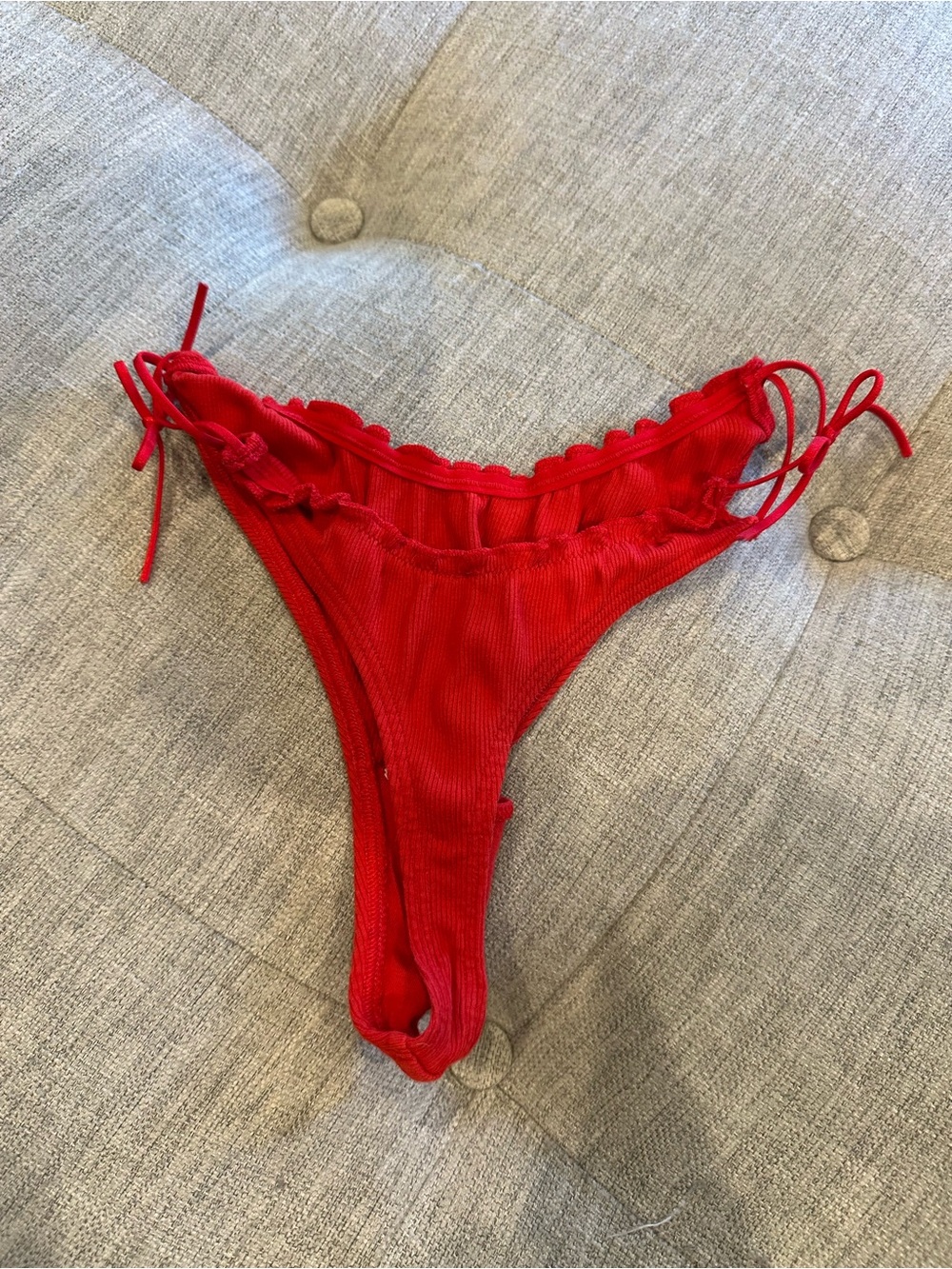 Victoria's Secret Red Ruffle Tie-Side   Panties